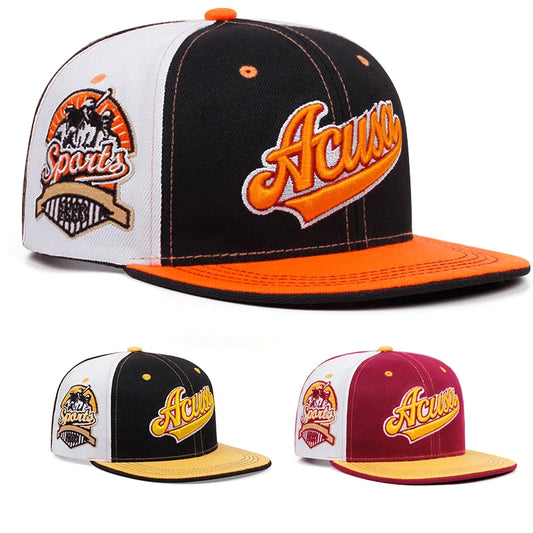 Fashion Acusa Embroidered Men's Color Block Cap Hip Hop Hat Snapback Caps