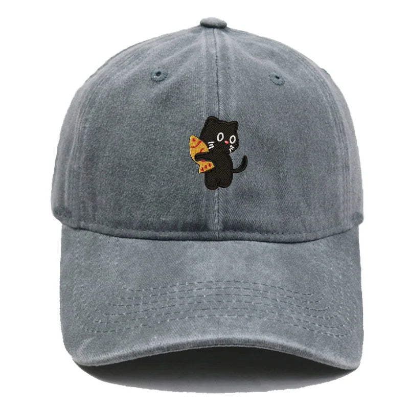 Pizza Cat Corduroy Baseball Cap