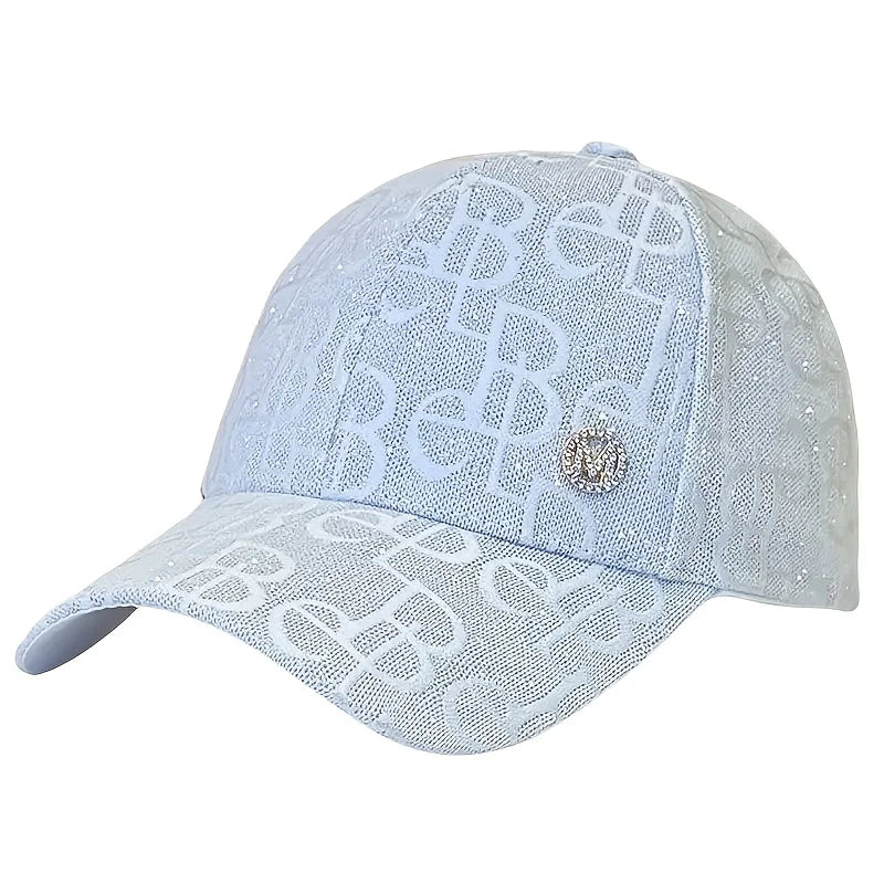Lightweight Glittery Logo Breathable Summer Baseball Cap For Women