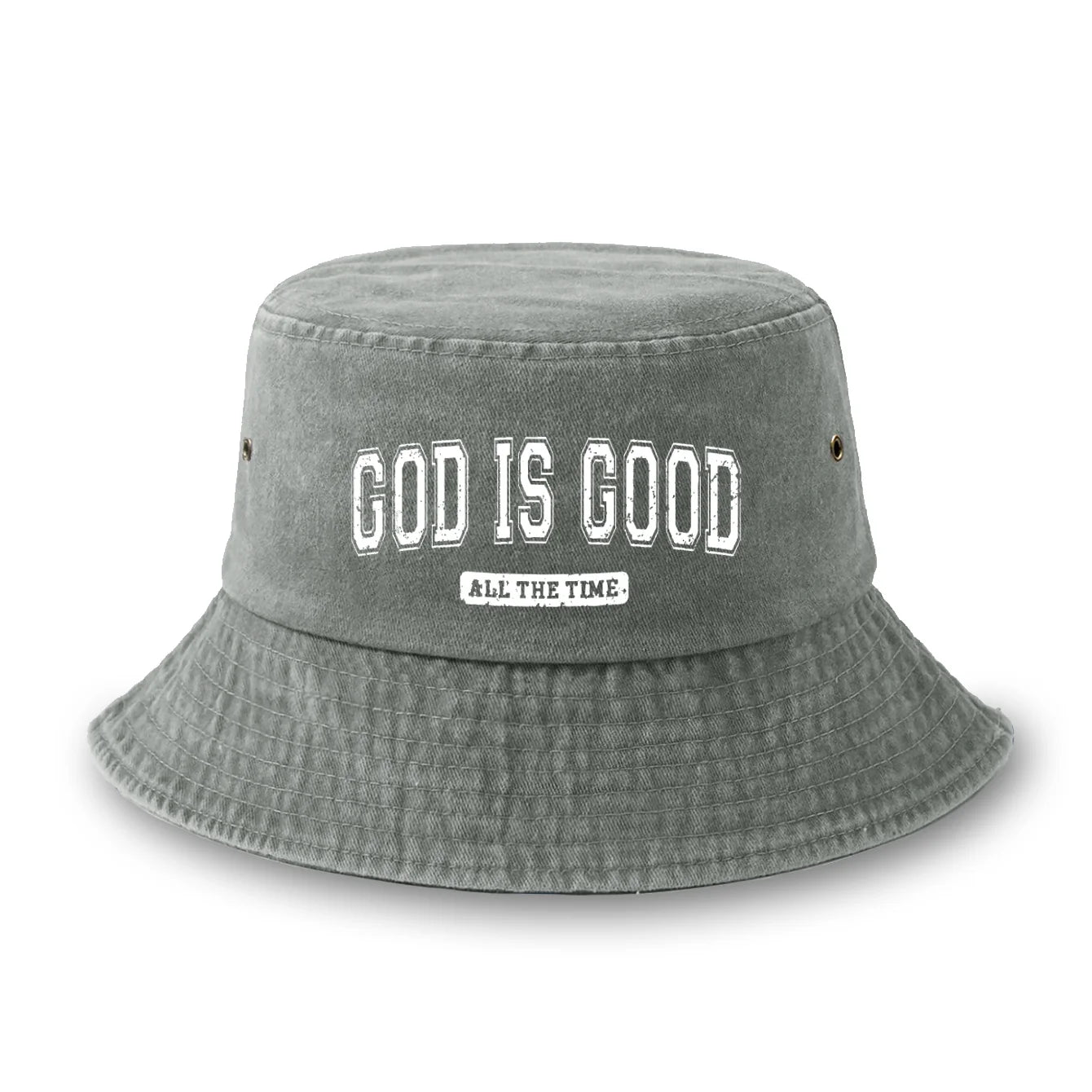 Reversible God Is Good Printed Washed Fisherman Hat Bucket Hat