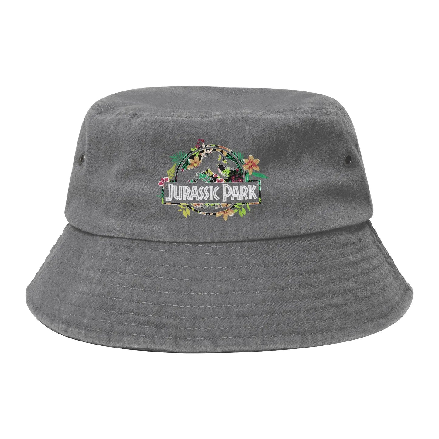 Trendy Jurassic Park Floral Tropical Fossil Logo Bucket Hat