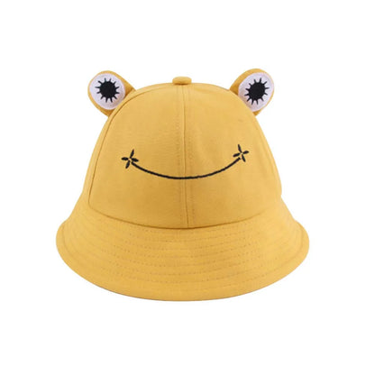 Cute Anti-Fog Cotton Embroidery Sun Protective Frog Sun Hat Visors Hat Bucket cap