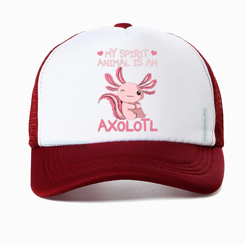 Korean My Spirit Animal Is An Axolotl Funny Baseball Cap