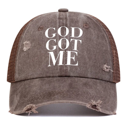 Unisex GOD GOT ME Letter Print Wash Baseball Caps