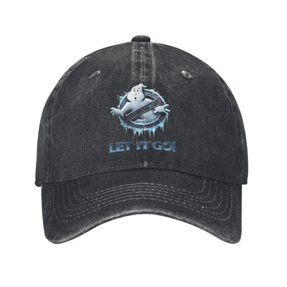 Ghostbuster Empire Print Hats Casual Distressed Denim Baseball Cap