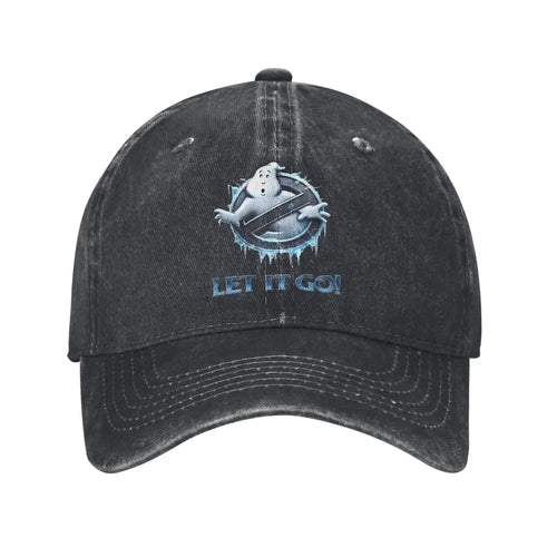 Ghostbuster Empire Print Hats Casual Distressed Denim Baseball Cap