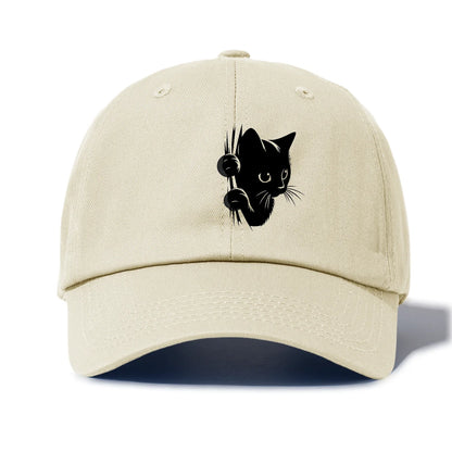 Peeking Black Cat Baseball Cap