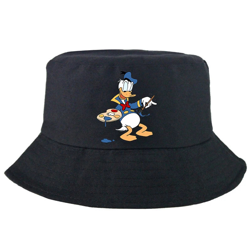 Donald Duck Bucket Hat Daily Hip Hop Amusing Cartoon Vintage Stylish Fisherman Cap