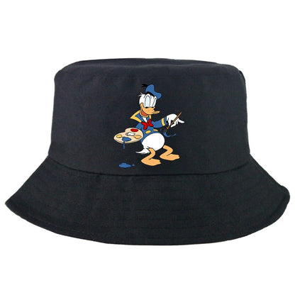Donald Duck Bucket Hat Daily Hip Hop Amusing Cartoon Vintage Stylish Fisherman Cap