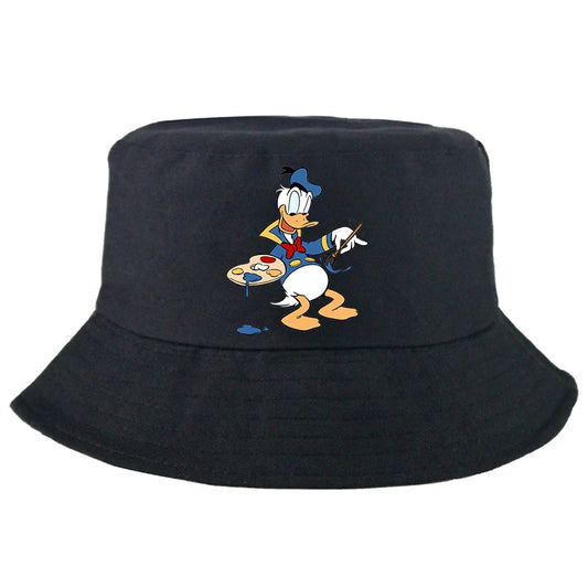 Donald Duck Bucket Hat Daily Hip Hop Amusing Cartoon Vintage Stylish Fisherman Cap