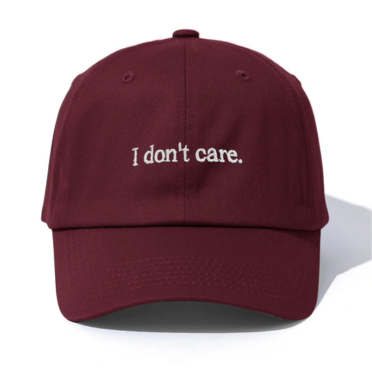 I Don't Care Embroidery Baseball Cap
