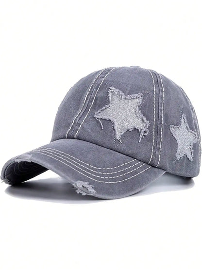 Piece Wash Worn-Out Ponytail Baseball Cap