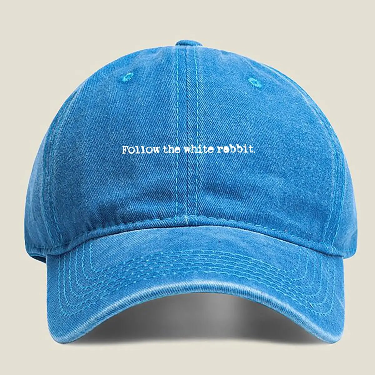 Follow the white rabbit Alice in Wonderland The Washed Baseball Cap