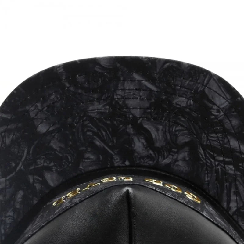 Luxury Brand Leather Snapback Hat for Men Women Hip Hop Knight Snapback Hat