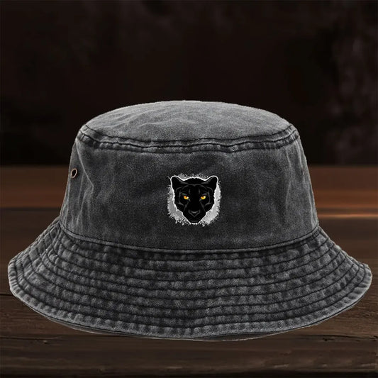 Featuring a Stylish Black Panther Head Print Design Bucket Hat