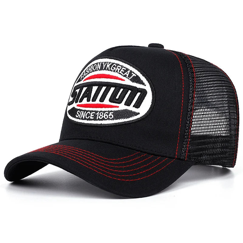 New Style Unisex Baseball Cap Classic Station Letter Pattern Mesh Cap Men and Women
