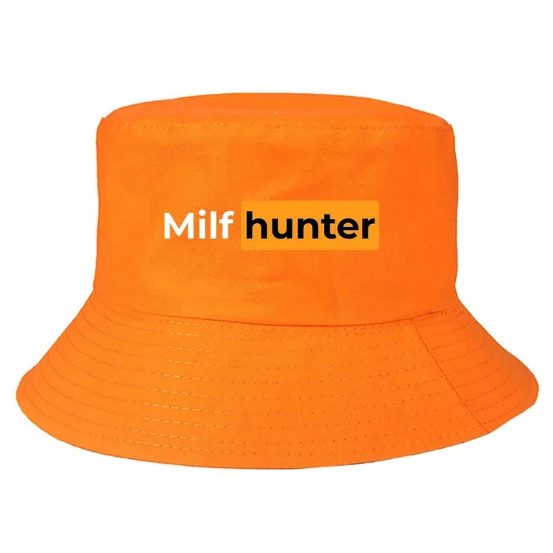 Milf Hunter Bucket Hat Summer Funny Foldable Bucket Hat Man Women
