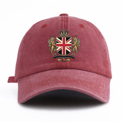 UK Print Washed Baseball Cap For Adults