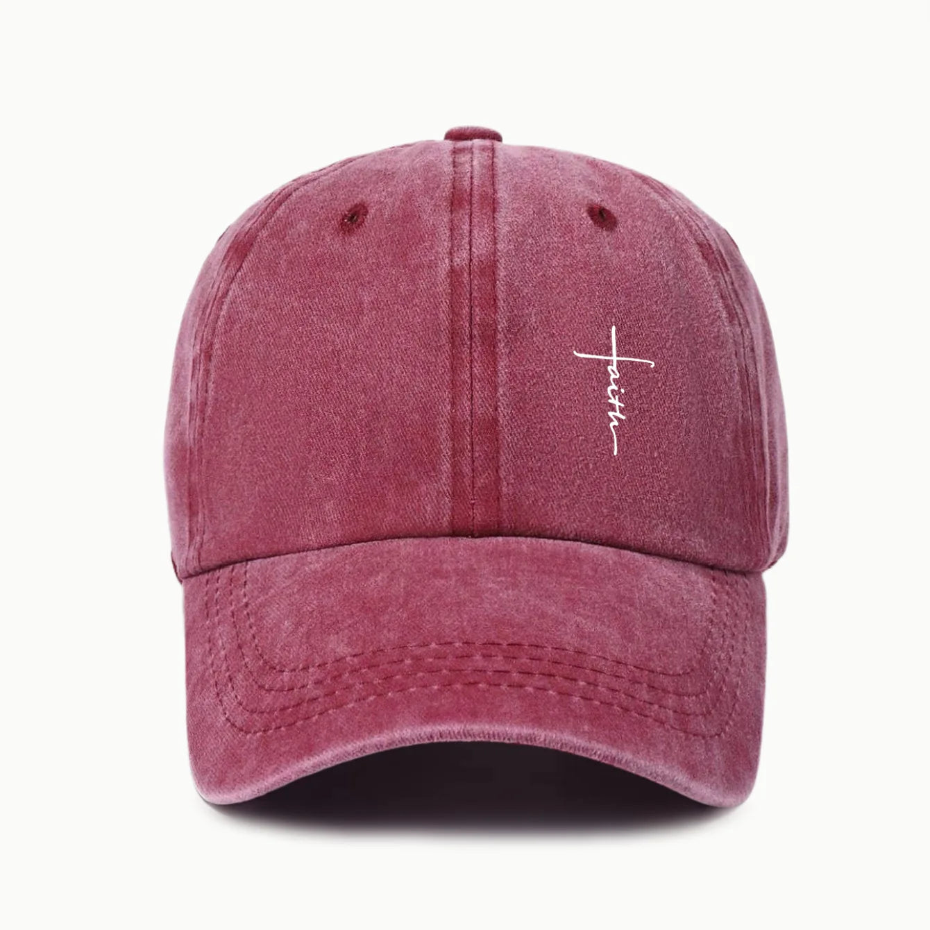 Retro Washed Water-Resistant Universal Cross-Print Baseball Cap