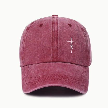 Retro Washed Water-Resistant Universal Cross-Print Baseball Cap