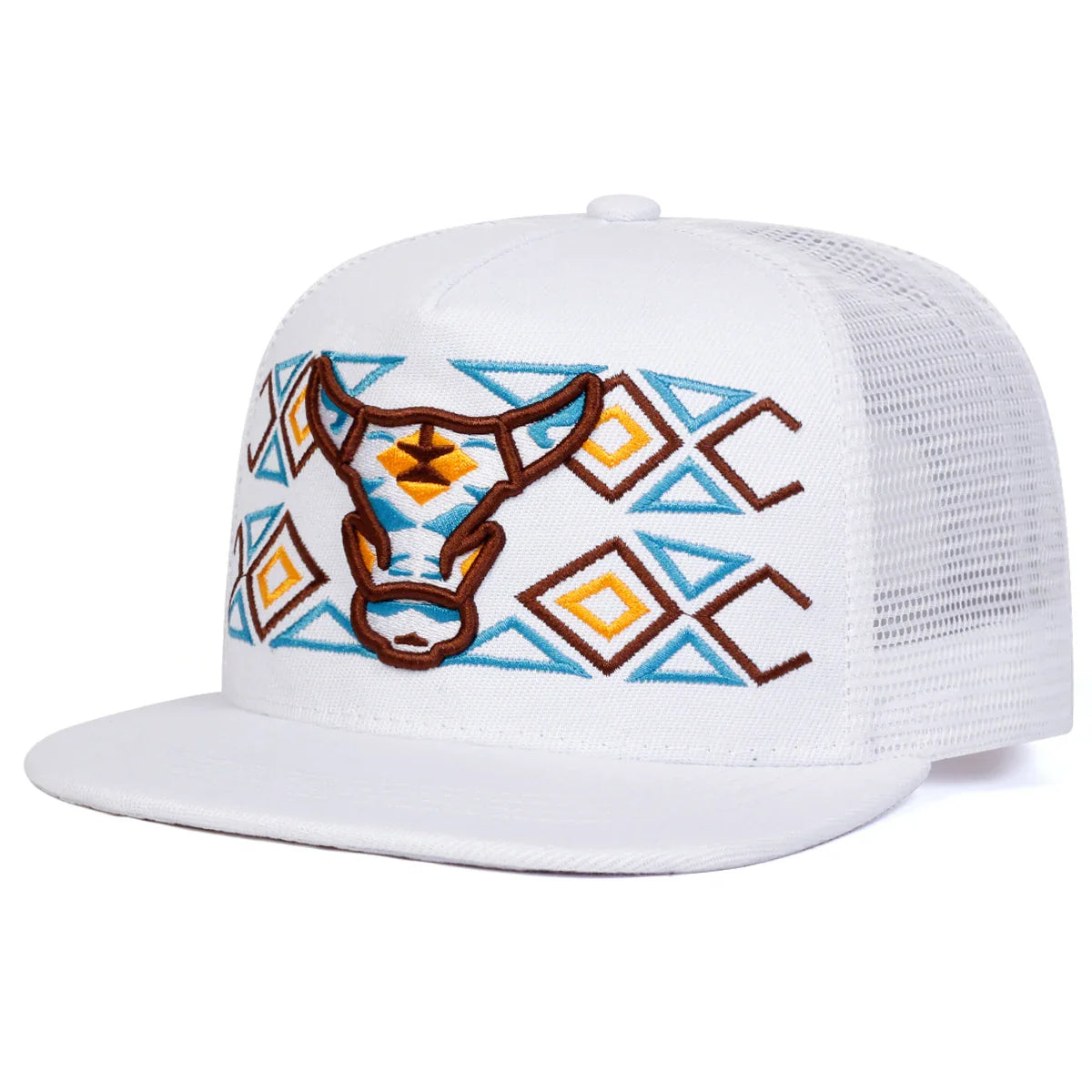 Unisex Ox Head Embroidery Hip-hop Net Hats