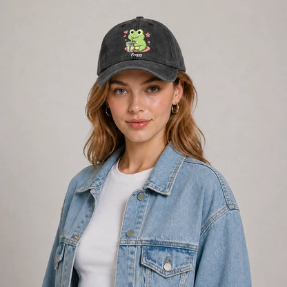 Cute Froggy Character Graphic Baseball Cap