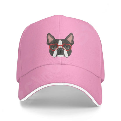Boston Terrier Washed Baseball Cap