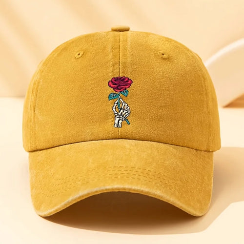 Fashionable Rose Printed Baseball Cap