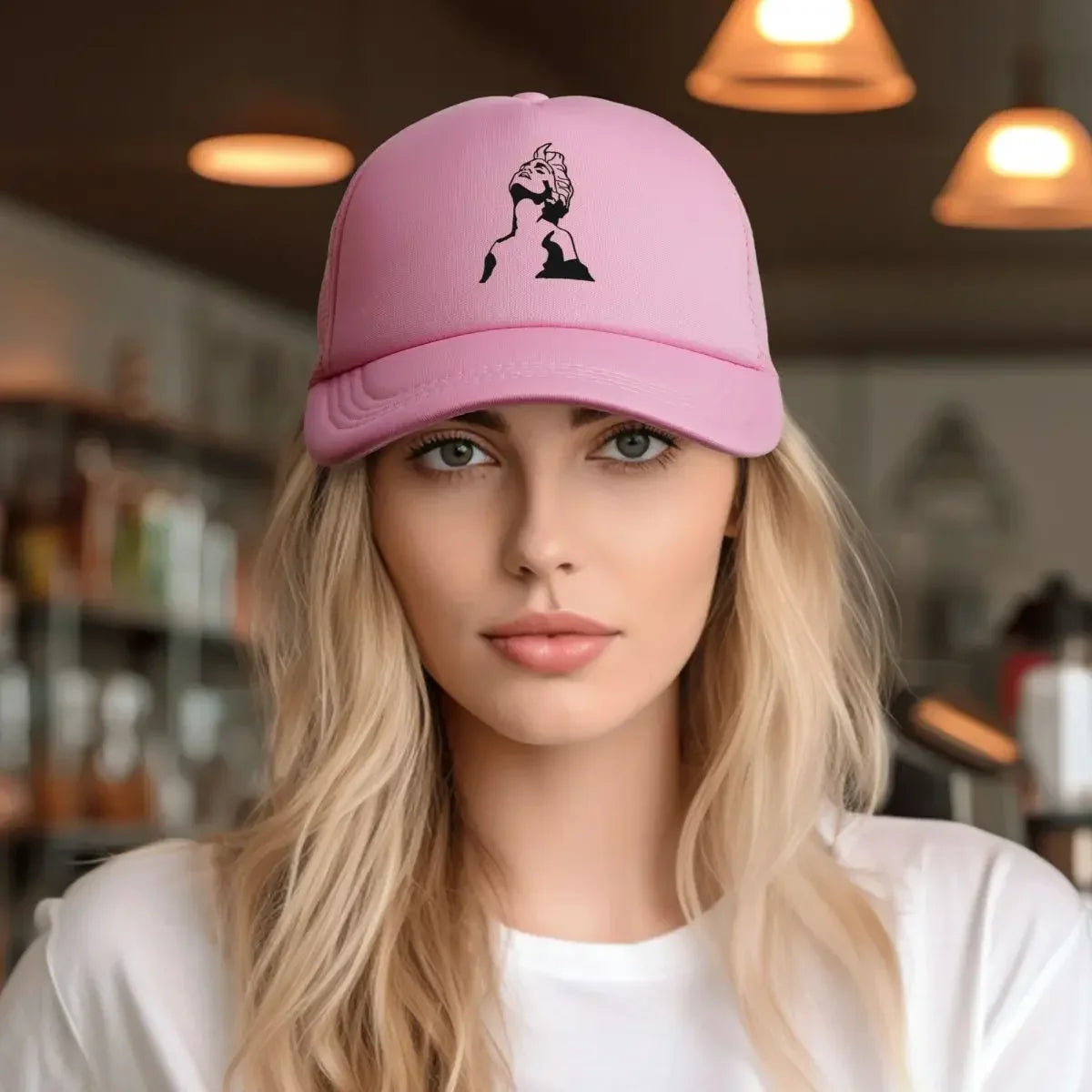 Madonna True Blue Digital Line Drawing Mesh Baseball Caps