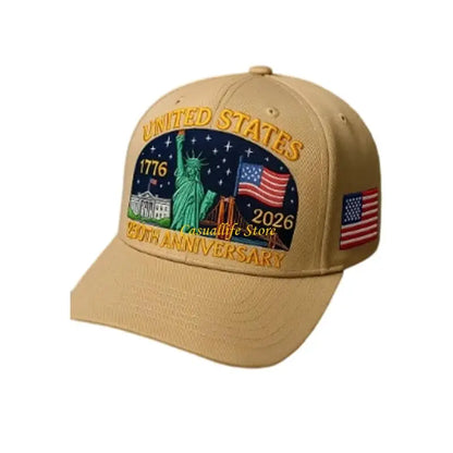 American Anniversary Hat Breathable Baseball Cap Lightweight Fabric
