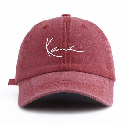 K Print Washed Baseball Cap For Adults
