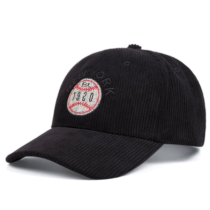 New York1920 Corduroy Letter Embroidery Baseball Caps Women Men