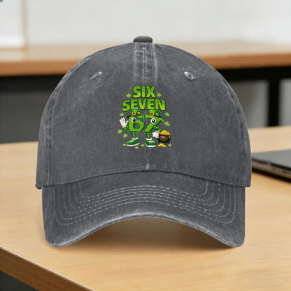 Funny Meme 6-7 Shamrock Six Seven 6 7 St Patricks Day 67 Baseball Cap