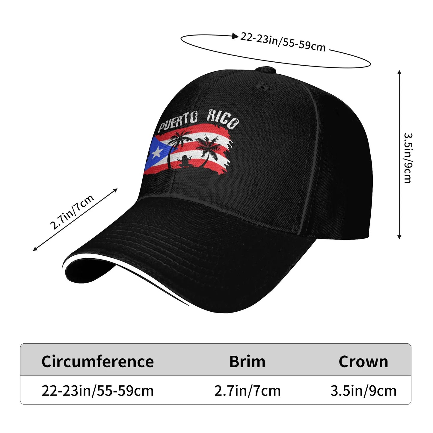 Coqui Frog Puerto Rico Flag Puerto Rican Casual Baseball Cap