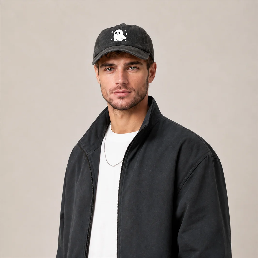 Cute Smiling Ghost Graphic Baseball Cap