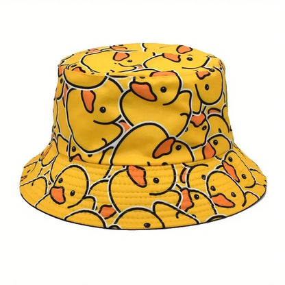Cute Cartoon Duck Fisherman Hat Travel Beach Hat Lightweight Basin Hat