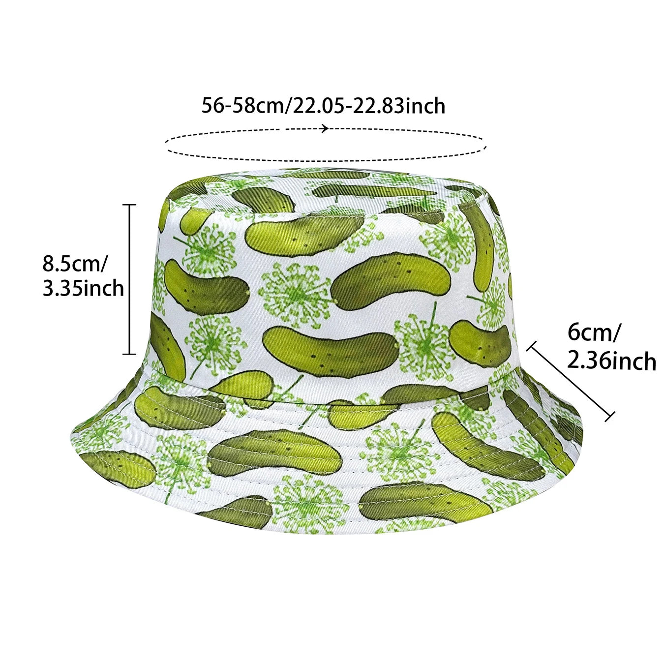 Creative Cucumber Pattern Printed Bucket Hat