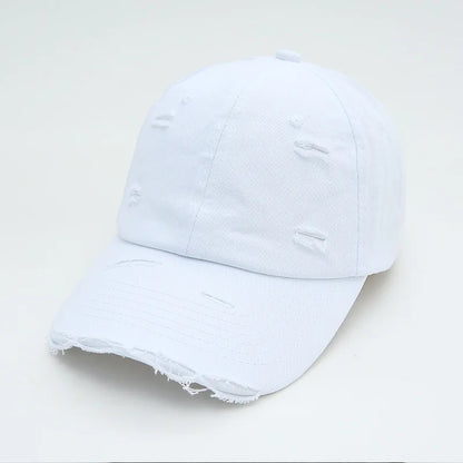 New Washable Hole Baseball Cap For Men Women Hat Solid Sunscreen Baseball Hats