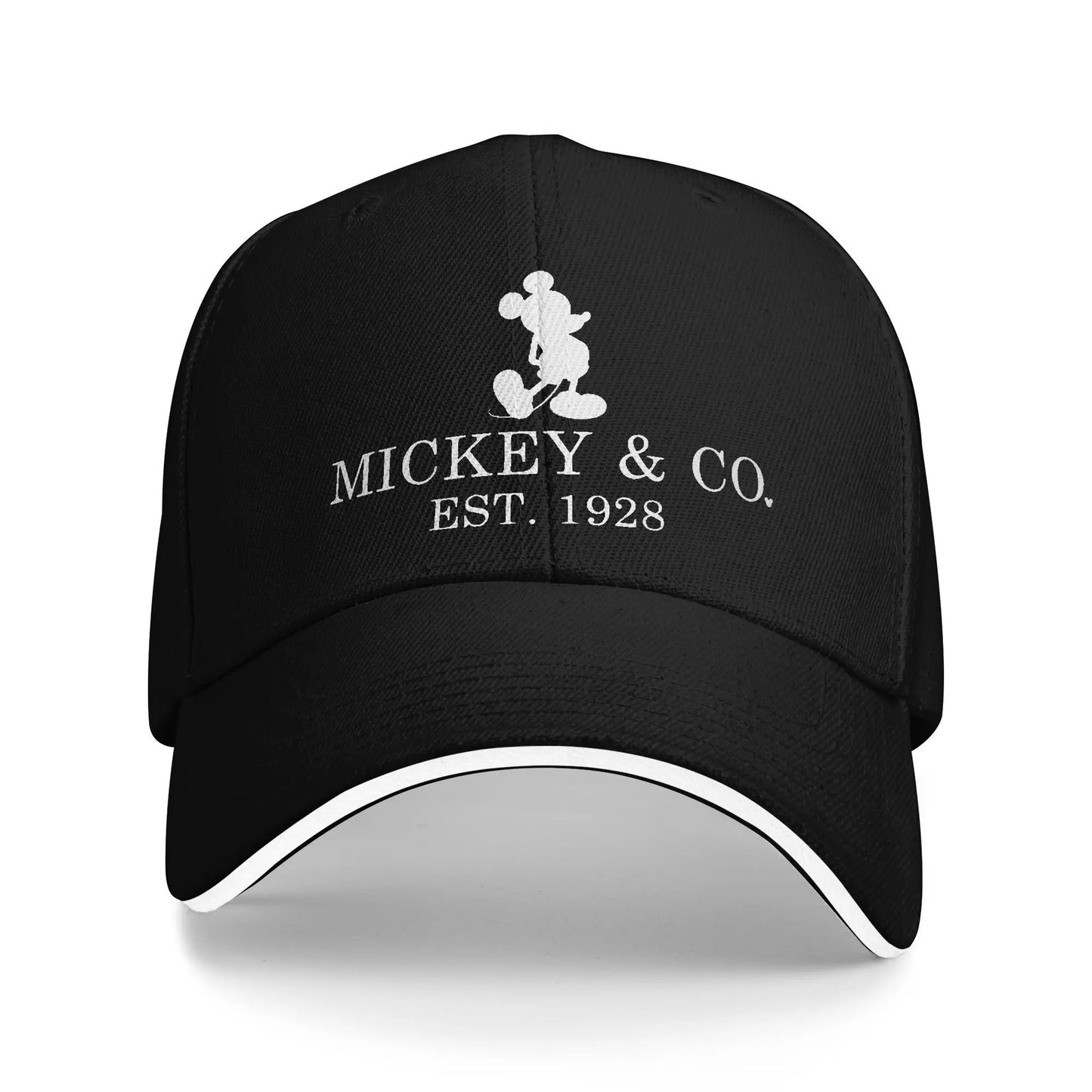 Goofy Checkered Baseball Cap Fashion Cartoon Mickey Mouse Sandwich Hats