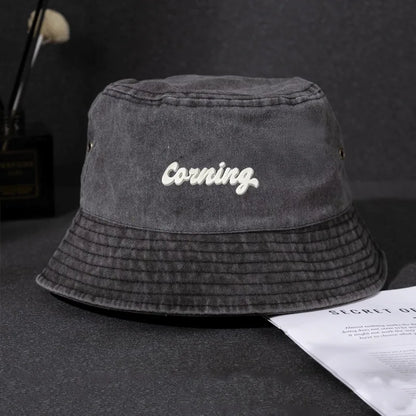 Washed Denim Sun Cap Bucket Hat