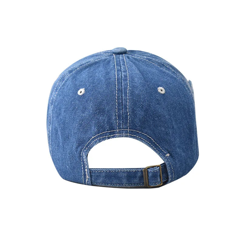 Tide Washed Denim Ripped Baseball Cap Spring Cotton Snapback Hat