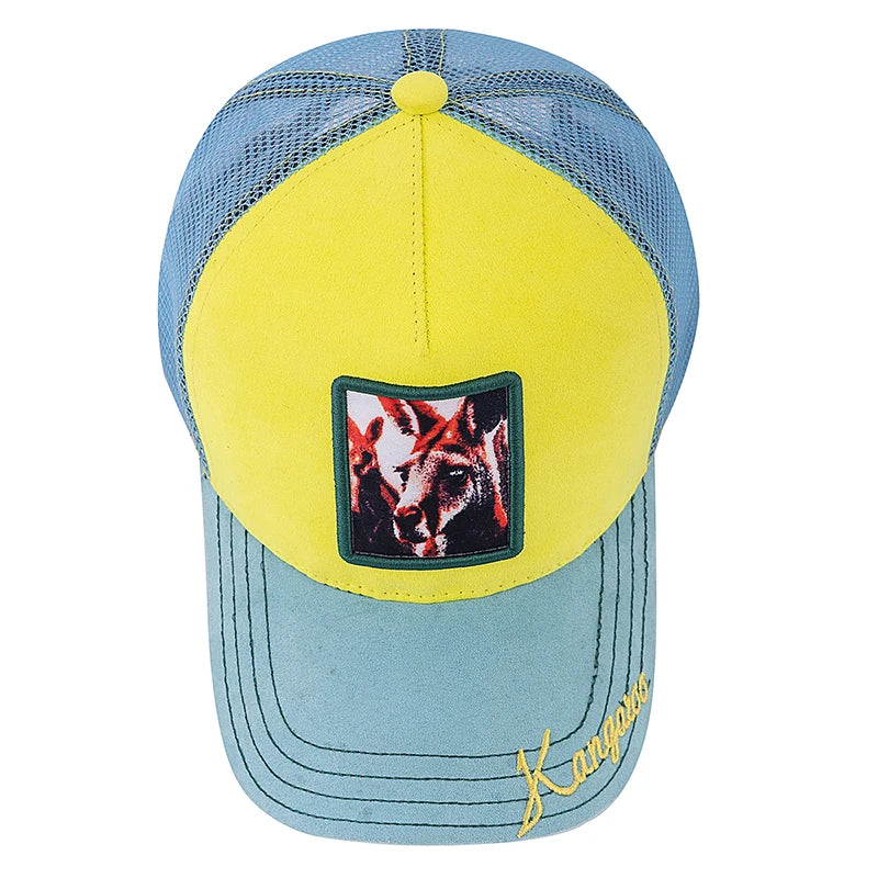 Kangaroo Pattern Patch Design Suede Baseball Cap For Men Women ﻿