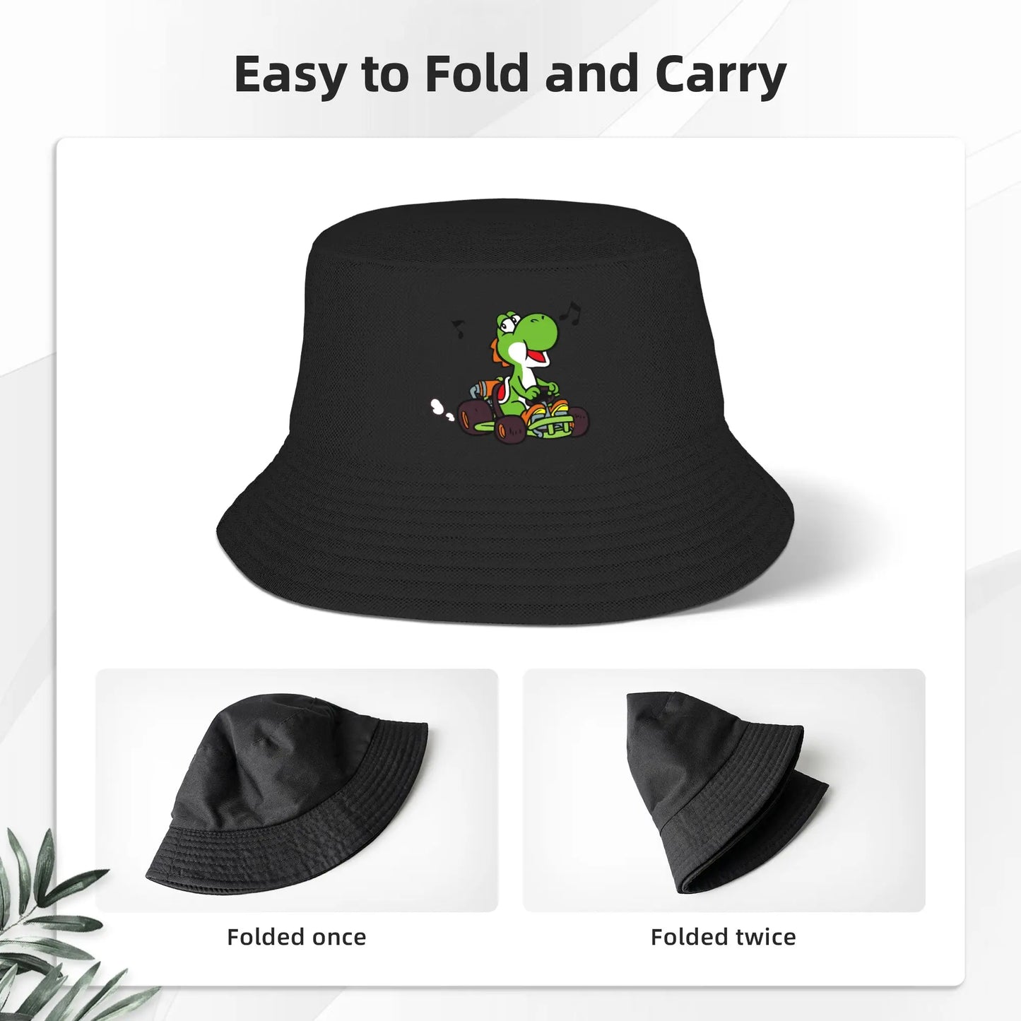 Unisex Bucket Hat Super Marios Yoshi Hot Summer Headwear Packable