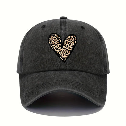 Valentine's Day Leopard Print Heart Print Baseball Cap