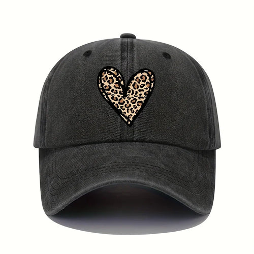 Valentine's Day Leopard Print Heart Print Baseball Cap