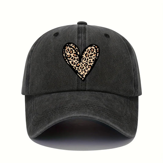 Valentine's Day Leopard Print Heart Print Baseball Cap