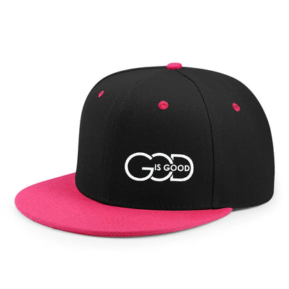 Unisex Adjustable Snapback Cap Street Flat Brim Hat Printed GOD IS GOOD