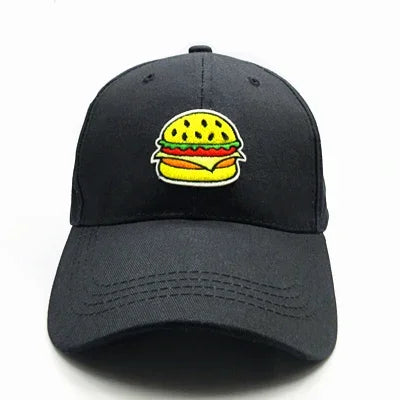 Four Seasons Cotton Hamburger Embroidery Baseball Cap Snapback Hats For Men Women