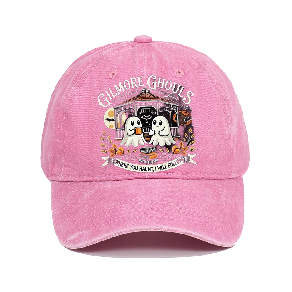 Letter Ghost Printed Baseball Cap For Men And Women