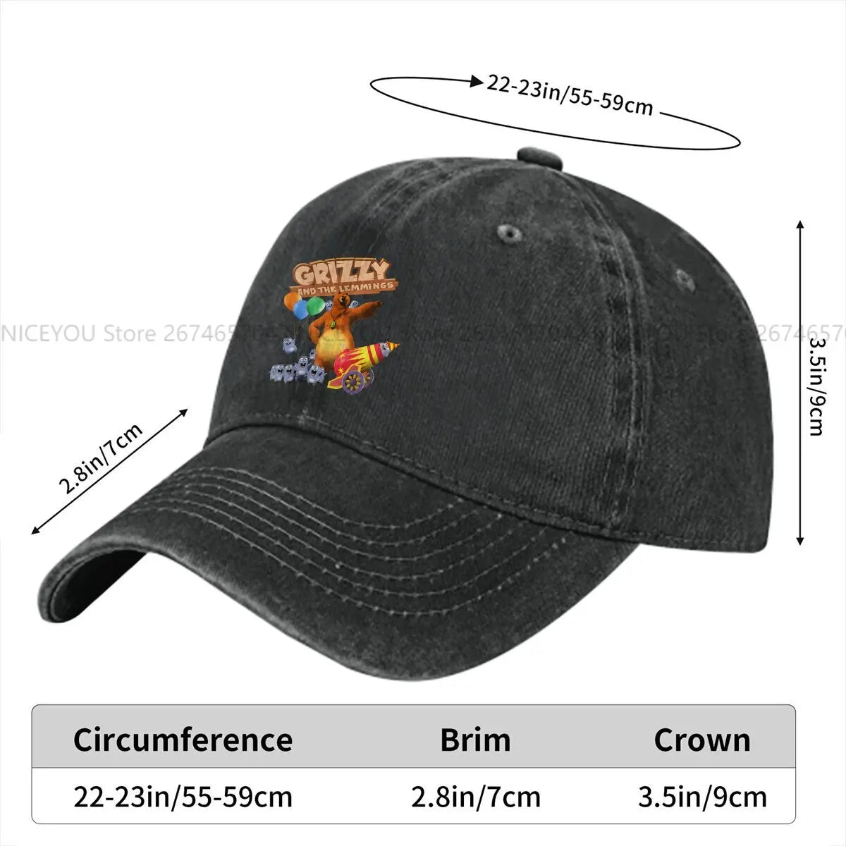 Grizzy and the Lemmings Baseball Cap